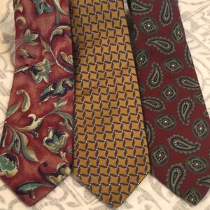 👔 Set of three neckties by Lands End 100% silk handmade USA